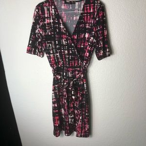 Apt 9 Geo Print Surplice Mini Dress